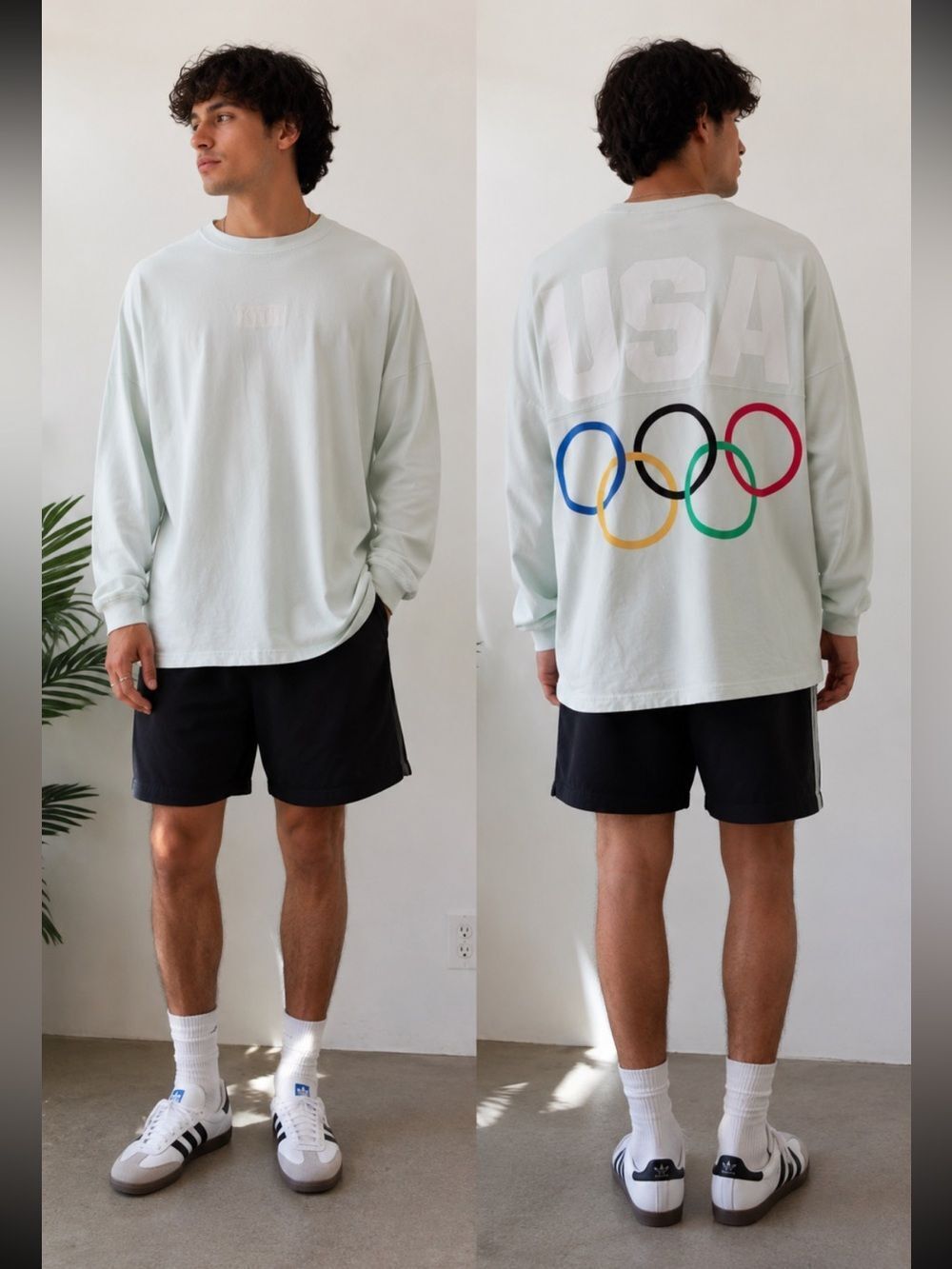 Kith x Team USA Olympics Long Sleeve Shirt Spirit Jersey Mint Green Medium
